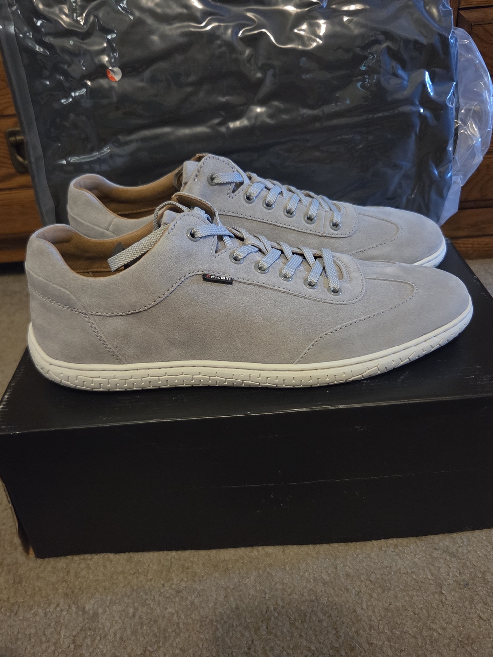 Piloti Shift Suede driving Sneaker Chalk New With Box